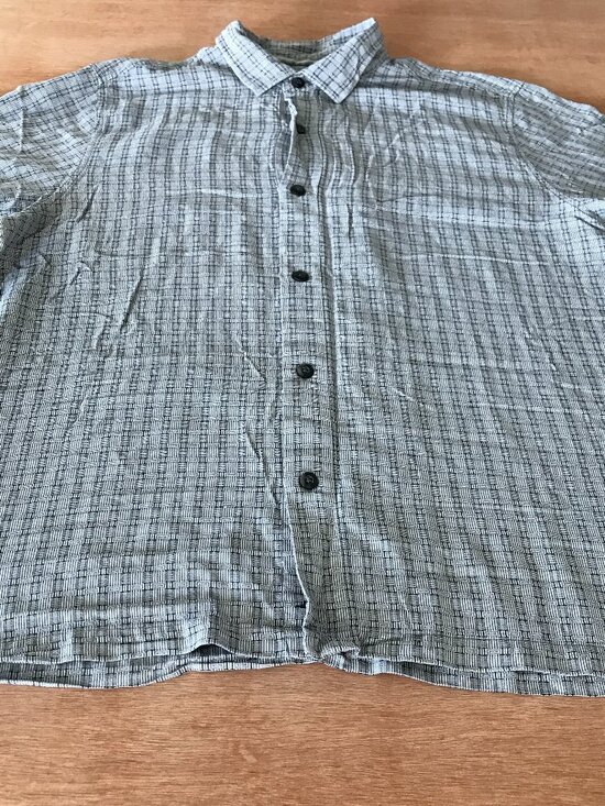 Tommy Bahama 100% Silk Shirt Men XXL Gray Plaid Button Up Short Sleeve Collared - Picture 1 of 11
